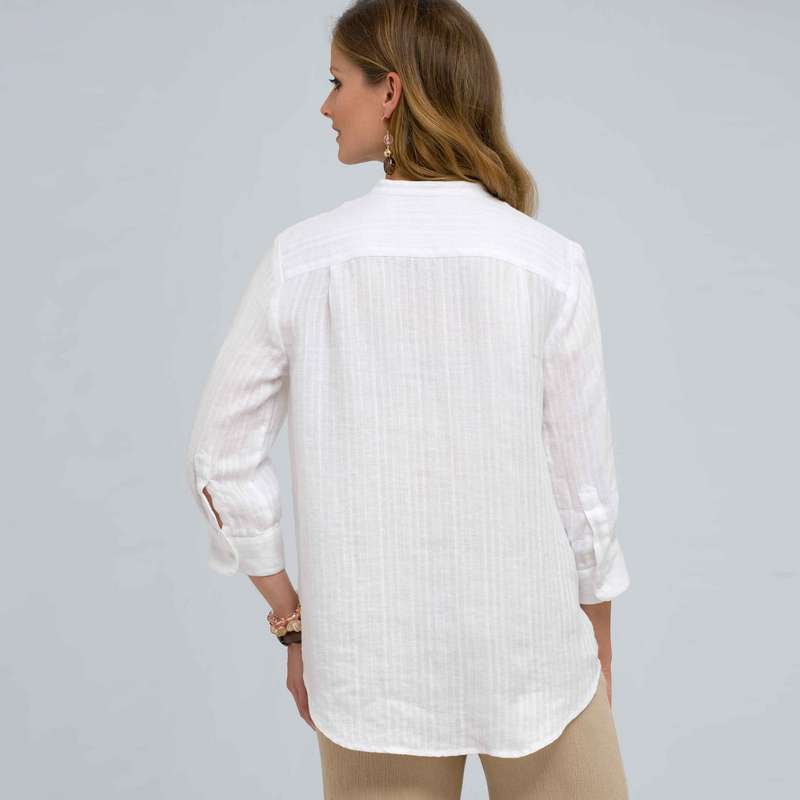 Pleated Button Down, White, large image number 1