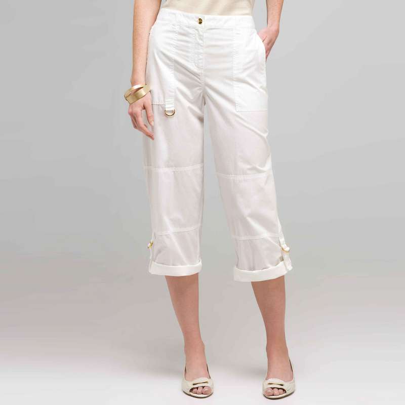 Cuffed Cargo Pant, White, large image number 0